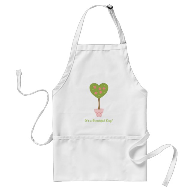 Heart Topiary with Pink Roses Standard Apron (Front)