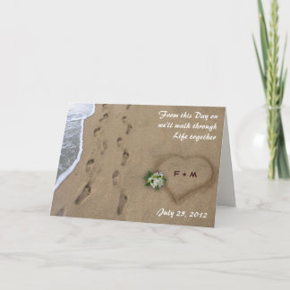 Heart & Tracks in the Sand Card