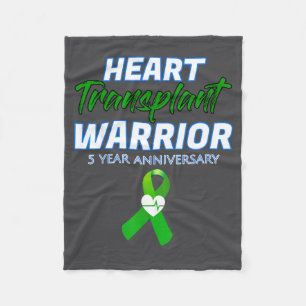 Heart Transplant 5 Year Anniversary Warrior Patien Fleece Blanket