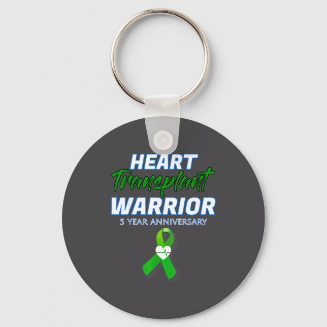 Heart Transplant 5 Year Anniversary Warrior Patien Key Ring (Front)