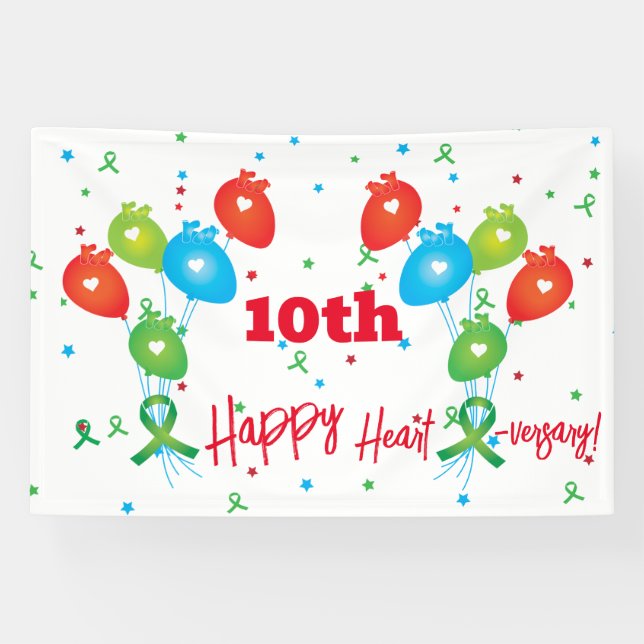 Heart Transplant Anniversary Customisable Party    Banner (Horizontal)