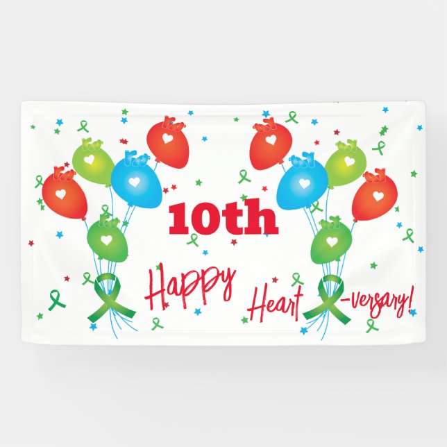 Heart Transplant Anniversary Customisable Party    Banner (Horizontal)