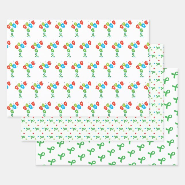 Heart Transplant Colourful  Wrapping Paper Sheet (Set)