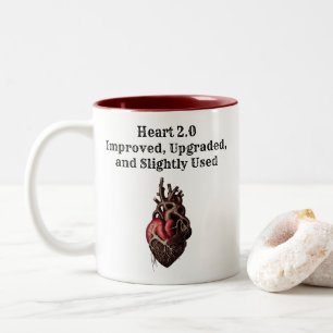 Heart Transplant Funny Victorian Steampunk Two-Tone Coffee Mug