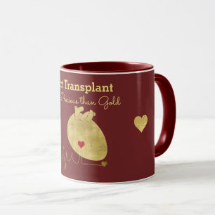 Heart Transplant Gold Maroon Mug