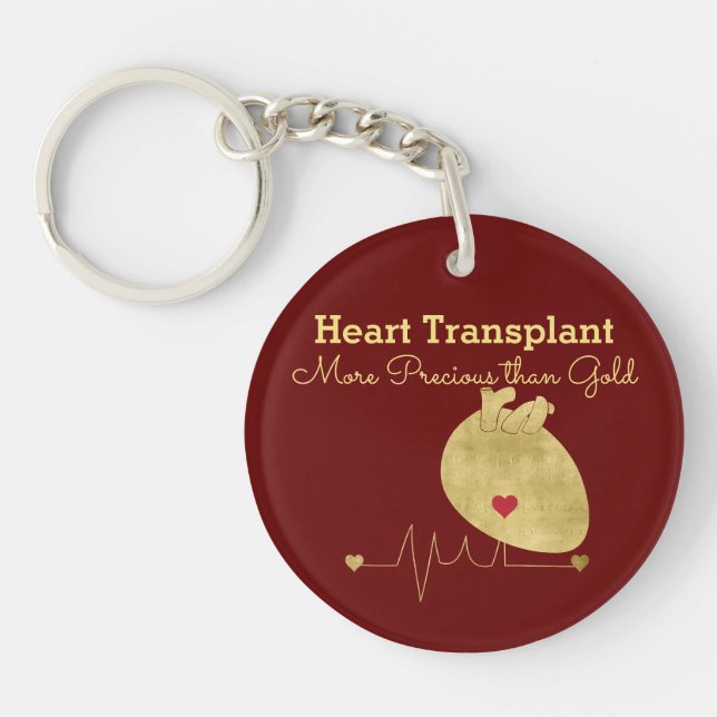 Heart Transplant More Precious Than Gold Key Ring (Front)