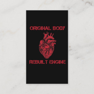 Heart Transplant Rebuilt Engine Bypass Get well Business Card