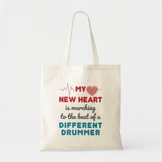 Heart Transplant Recipient New Heart Beat Tote Bag (Front)