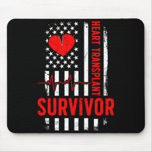 Heart transplant survivor us flag heart transplant mouse mat