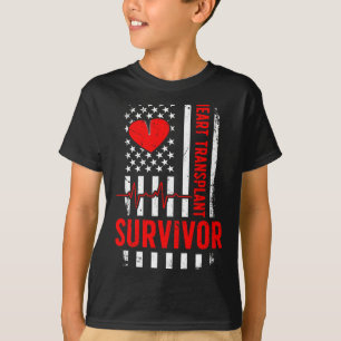 Heart transplant survivor us flag heart transplant T-Shirt