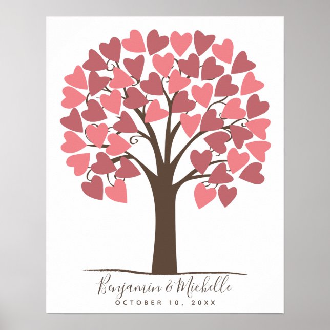 Heart Tree - 50 Signature Guest Book Alternative (Front)