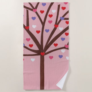 Heart Tree Beach Towel