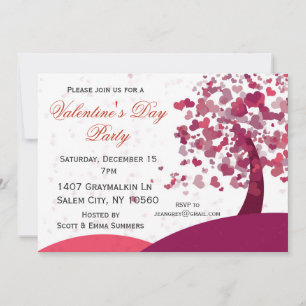 Heart Tree Landscape Valentine's Day Party Invitation