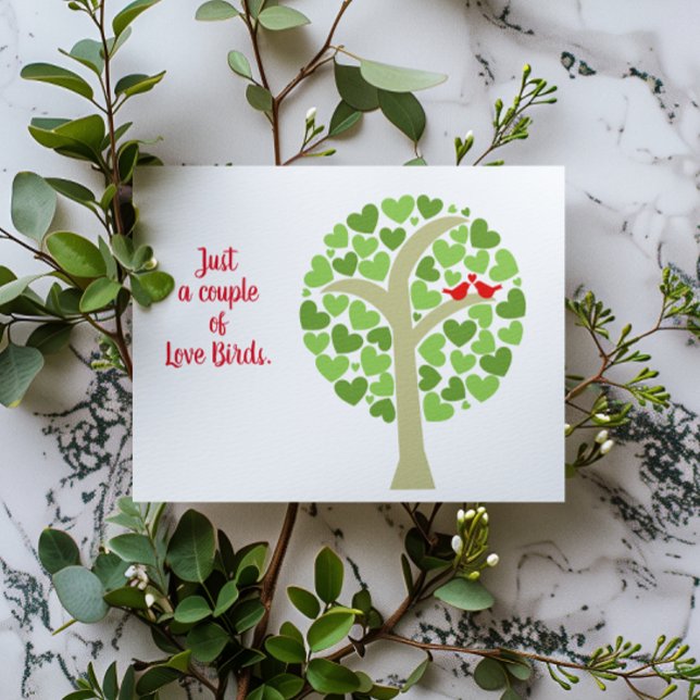 Heart Tree Love Birds Customisable Wedding Card (Creator Uploaded)