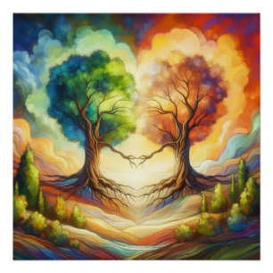 Heart Tree Love Poster