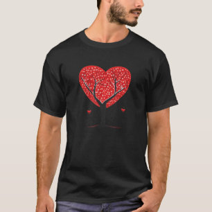 Heart Tree Red Couple Natural Love Wedding Honeymo T-Shirt