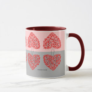 Heart Tree (red & grey) Valentine's Mug