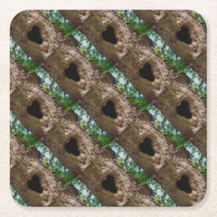 Heart Tree Square Paper Coaster