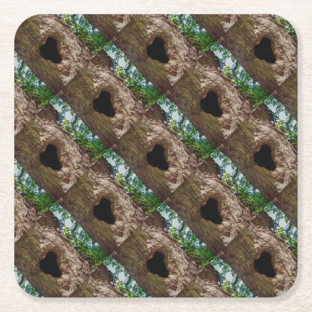 Heart Tree Square Paper Coaster (Front)