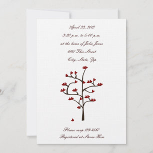 Heart Tree Wedding Shower Invitation