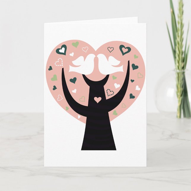 Heart Tree With Two Birds Greeting Cards (Creator Uploaded)