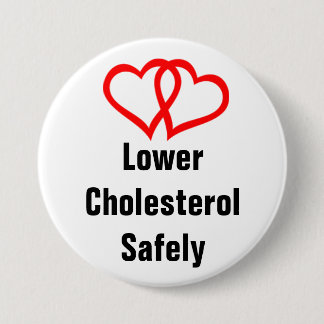 heart-two-hearts, LowerCholesterolSafely 7.5 Cm Round Badge
