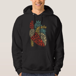 Heart Typography Anatomy Science Biology Biologist Hoodie