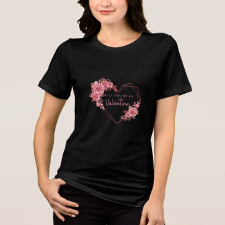 Heart Typography Valentine's Day Quote for Her Tri-Blend Shirt