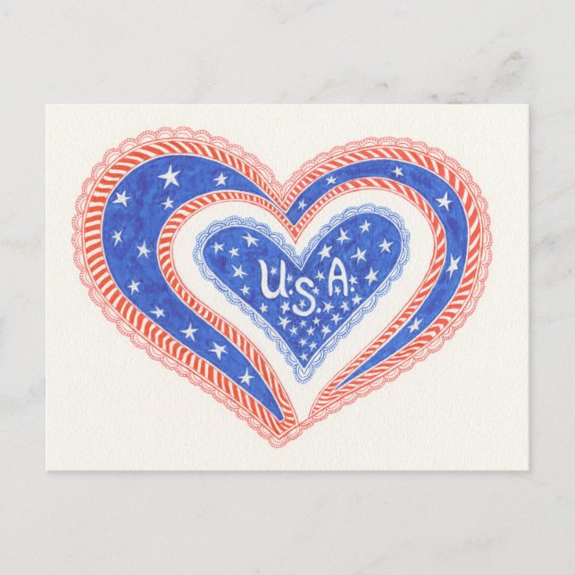 Heart U.S.A Postcard (Front)