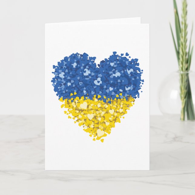 Heart Ukraine Flag, Ukrainian Heart Flag Card (Front)