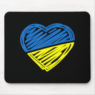 Heart Ukraine I Stand With Ukraine Ukrainian Flag Mouse Mat