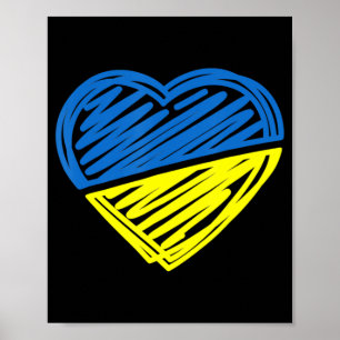 Heart Ukraine I Stand With Ukraine Ukrainian Flag  Poster