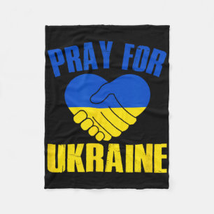 Heart Ukraine Stand With Ukraine Fleece Blanket
