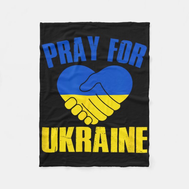 Heart Ukraine Stand With Ukraine  Fleece Blanket (Front)