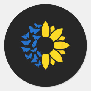 Heart Ukraine Sunflower Classic Round Sticker