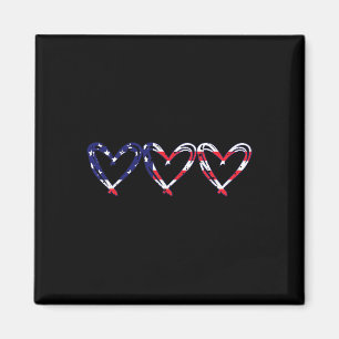 Heart Us American Flag Funny 4th Of July Independe Magnet