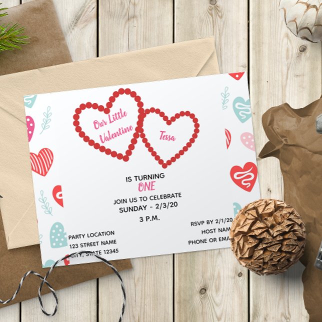 Heart Valentine Birthday Invitation (Creator Uploaded)
