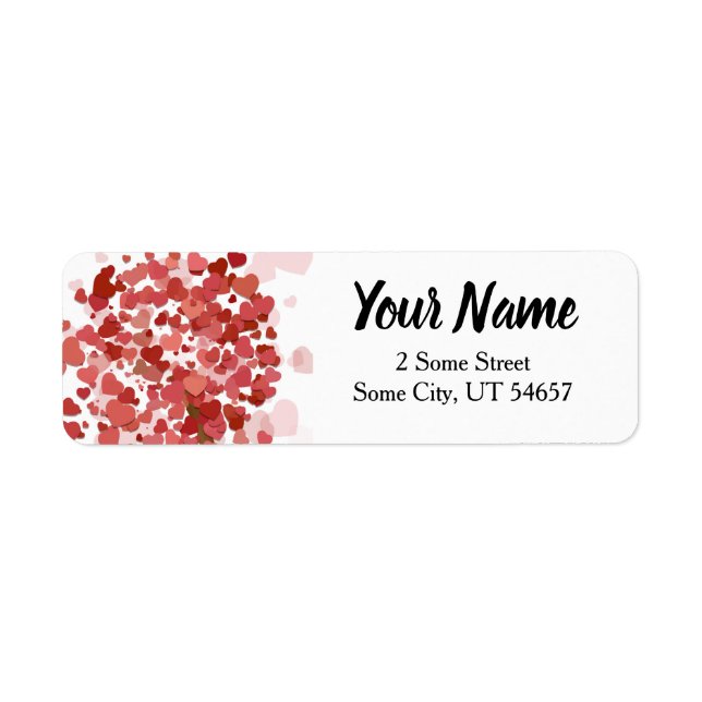 Heart Valentine Card Return Address Labels (Front)