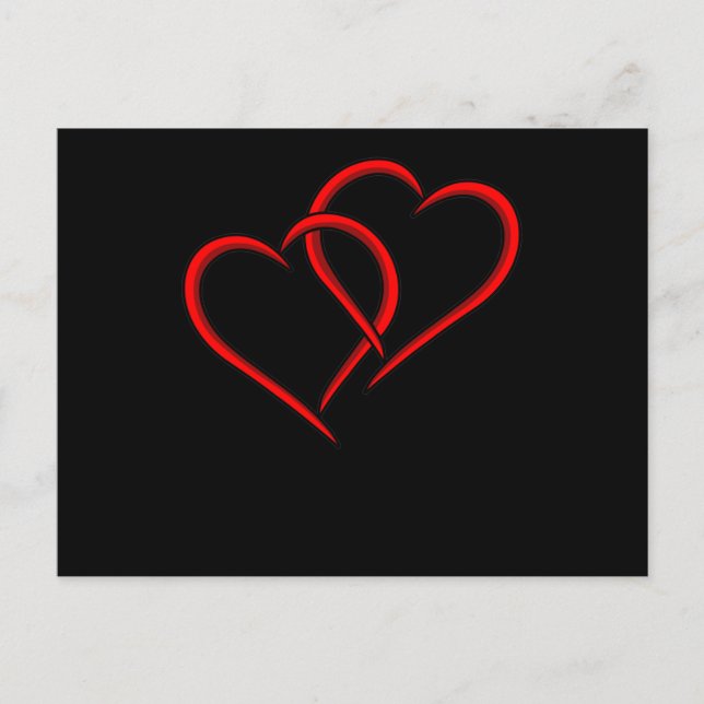 Heart Valentine Cute Romantic Valentines Day Coupl Announcement Postcard (Front)