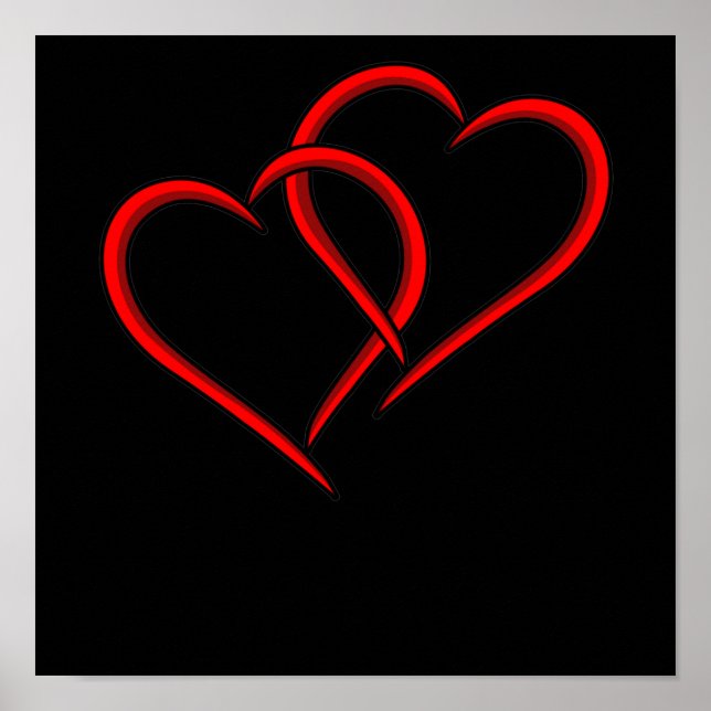 Heart Valentine Cute Romantic Valentines Day Coupl Poster (Front)