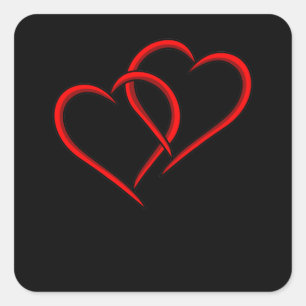 Heart Valentine Cute Romantic Valentines Day Coupl Square Sticker