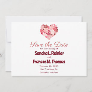 Heart Valentine Red Rose Save The Date