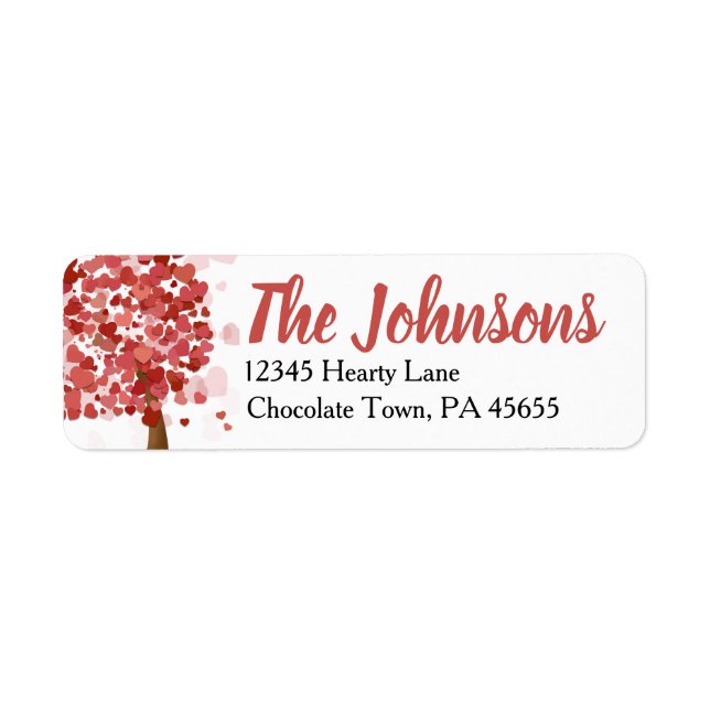 Heart Valentine Return Address Labels (Front)