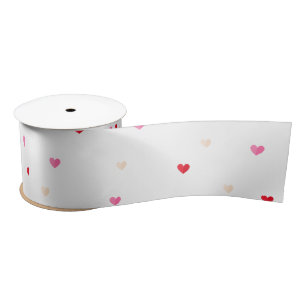 Heart Valentine Theme Baby Girl Shower Red Pink    Satin Ribbon