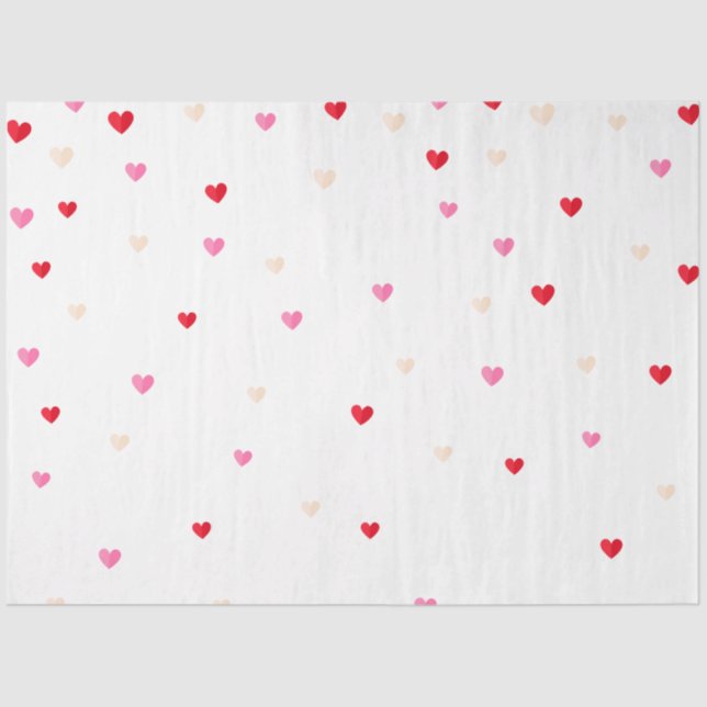 Heart Valentine Theme Baby Girl Shower Red Pink    Tissue Paper (Front)