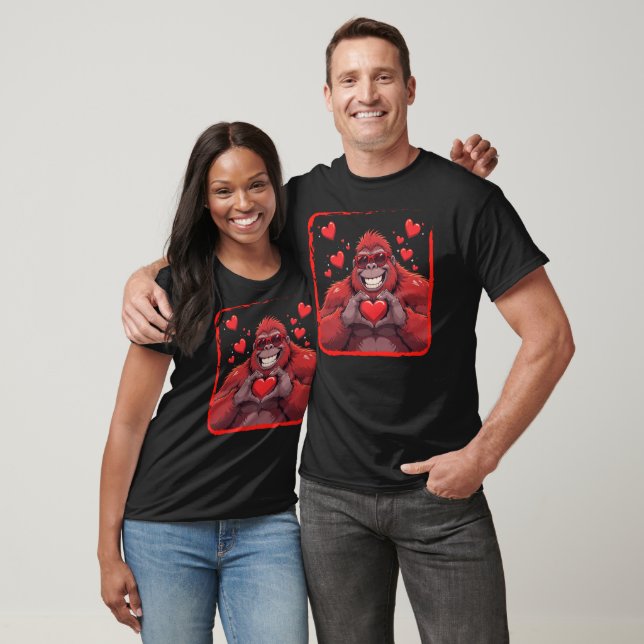 Heart Valentines Day Bigfoot Design Boys Kids T-Shirt (Unisex)