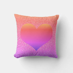 Heart Valentine's Day Birthday Rose Gold Glittery Cushion
