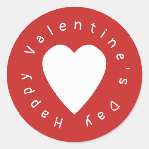 Heart Valentine's Day Classic Round Sticker