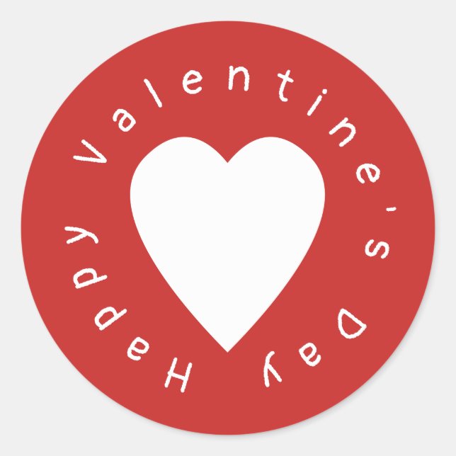 Heart Valentine's Day Classic Round Sticker (Front)