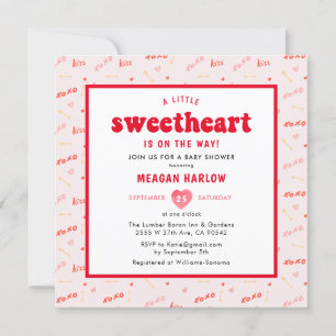 Heart Valentine's Day February Baby Shower Invitation